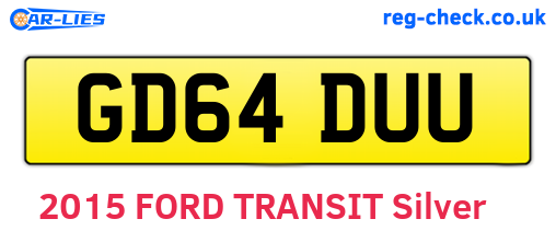 GD64DUU are the vehicle registration plates.