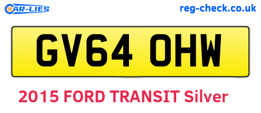 GV64OHW are the vehicle registration plates.