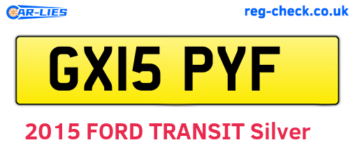 GX15PYF are the vehicle registration plates.