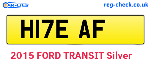 H17EAF are the vehicle registration plates.