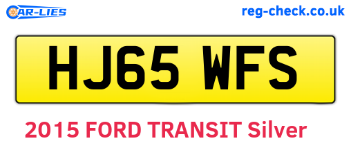 HJ65WFS are the vehicle registration plates.
