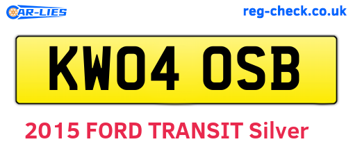 KW04OSB are the vehicle registration plates.