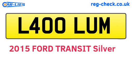 L400LUM are the vehicle registration plates.