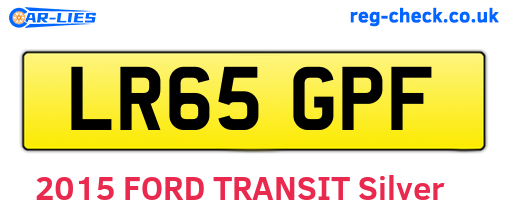 LR65GPF are the vehicle registration plates.