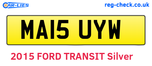 MA15UYW are the vehicle registration plates.
