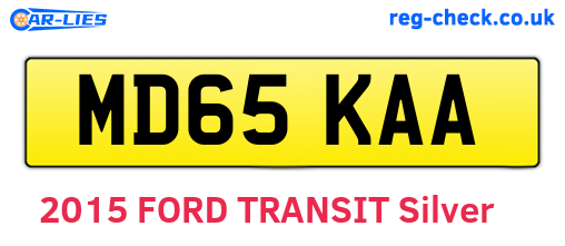 MD65KAA are the vehicle registration plates.