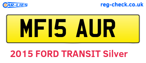MF15AUR are the vehicle registration plates.