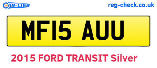 MF15AUU are the vehicle registration plates.