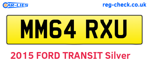 MM64RXU are the vehicle registration plates.
