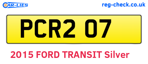 PCR207 are the vehicle registration plates.