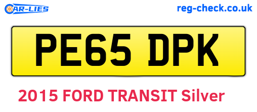 PE65DPK are the vehicle registration plates.