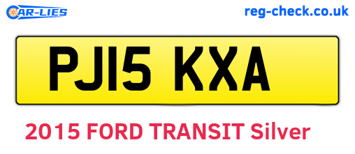 PJ15KXA are the vehicle registration plates.
