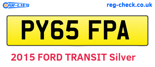 PY65FPA are the vehicle registration plates.