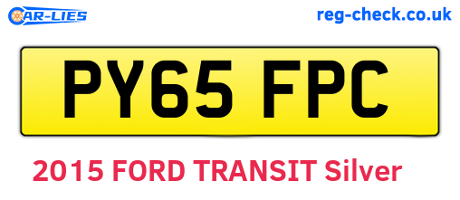 PY65FPC are the vehicle registration plates.