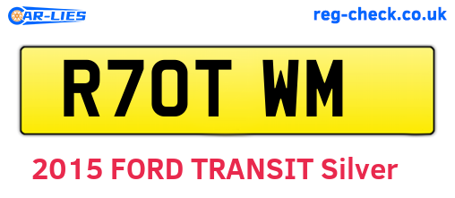 R70TWM are the vehicle registration plates.