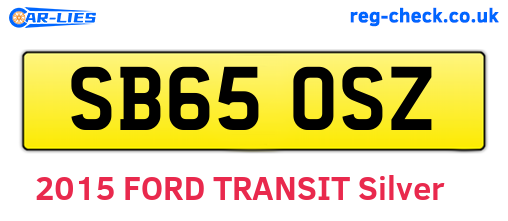 SB65OSZ are the vehicle registration plates.