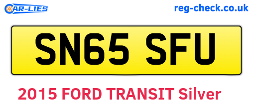 SN65SFU are the vehicle registration plates.