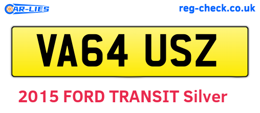 VA64USZ are the vehicle registration plates.