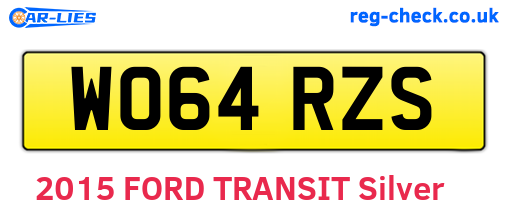 WO64RZS are the vehicle registration plates.