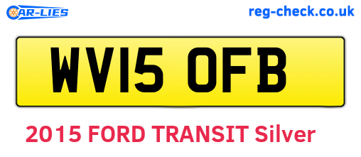 WV15OFB are the vehicle registration plates.