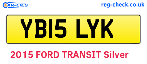 YB15LYK are the vehicle registration plates.