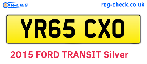 YR65CXO are the vehicle registration plates.