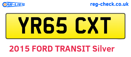 YR65CXT are the vehicle registration plates.
