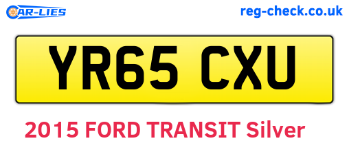 YR65CXU are the vehicle registration plates.