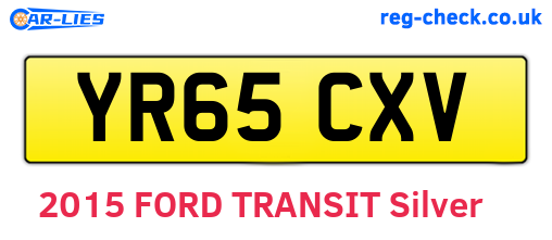 YR65CXV are the vehicle registration plates.