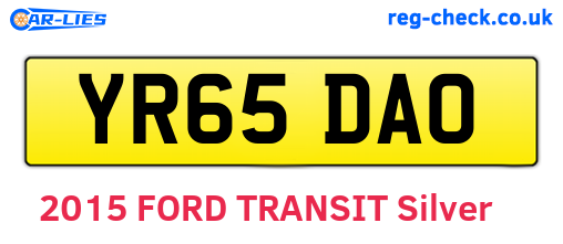 YR65DAO are the vehicle registration plates.