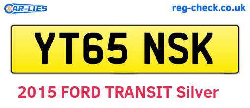 YT65NSK are the vehicle registration plates.