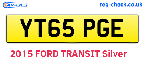 YT65PGE are the vehicle registration plates.