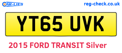 YT65UVK are the vehicle registration plates.