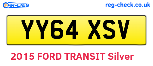 YY64XSV are the vehicle registration plates.
