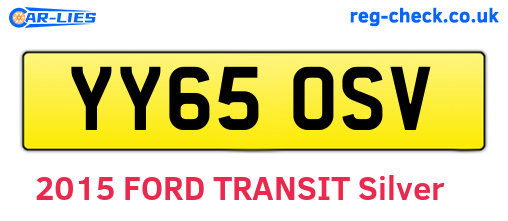 YY65OSV are the vehicle registration plates.