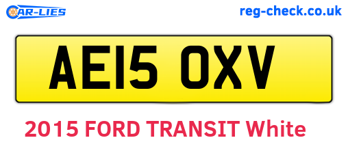 AE15OXV are the vehicle registration plates.