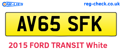 AV65SFK are the vehicle registration plates.