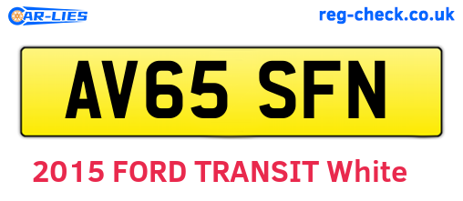 AV65SFN are the vehicle registration plates.