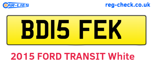 BD15FEK are the vehicle registration plates.
