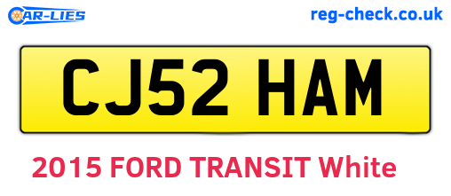 CJ52HAM are the vehicle registration plates.