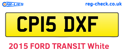 CP15DXF are the vehicle registration plates.