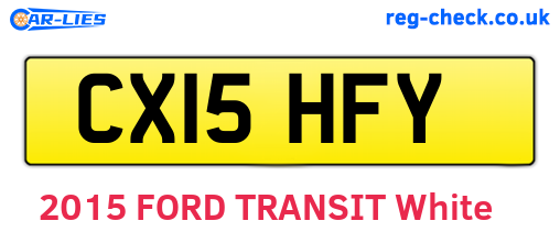 CX15HFY are the vehicle registration plates.