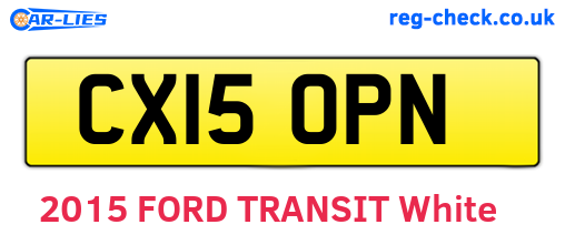CX15OPN are the vehicle registration plates.