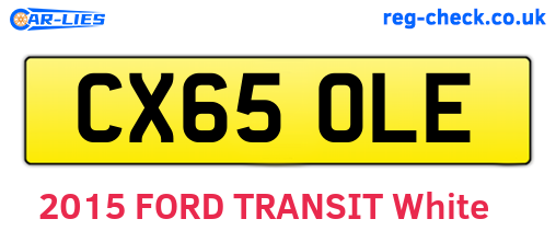 CX65OLE are the vehicle registration plates.