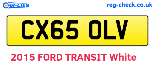 CX65OLV are the vehicle registration plates.