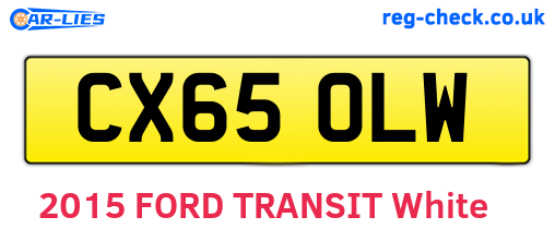 CX65OLW are the vehicle registration plates.