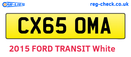 CX65OMA are the vehicle registration plates.