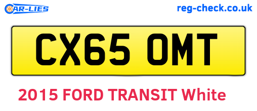 CX65OMT are the vehicle registration plates.