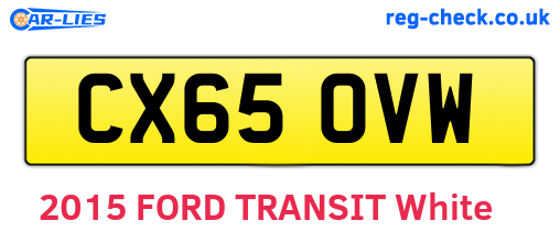 CX65OVW are the vehicle registration plates.