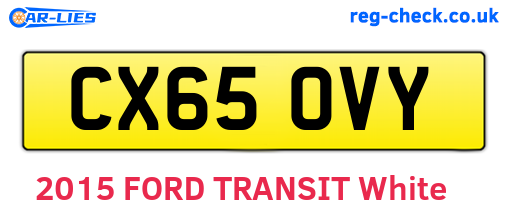 CX65OVY are the vehicle registration plates.